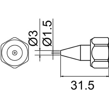 带盖螺母的 N-1.5 喷嘴HAKKO白光801-N-1.5